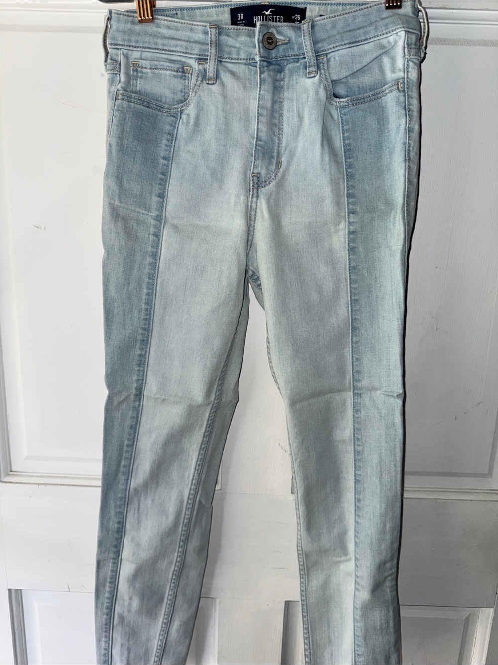 Hollister WoMen's Two-Tone Light Blue Slim Straight Jeans